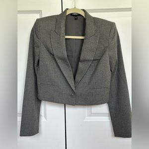 Express cropped gray blazer